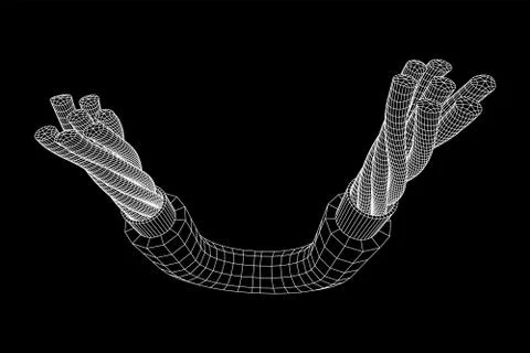 Electrical cable wireframe Stock Illustration