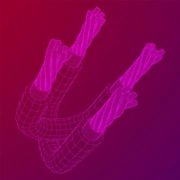Electrical cable wireframe Stock Illustration