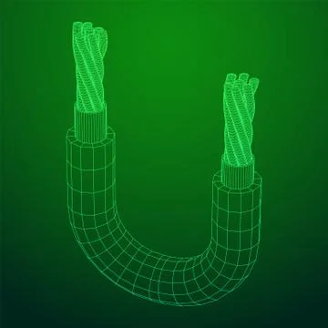 Electrical cable wireframe Stock Illustration