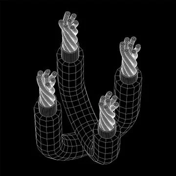 Electrical cable wireframe Stock Illustration