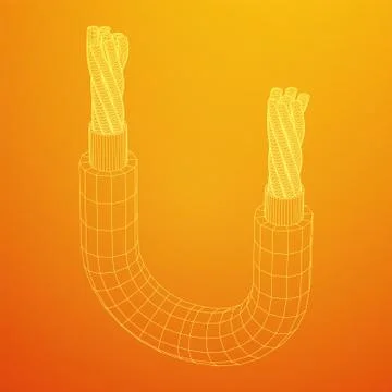 Electrical cable wireframe Stock Illustration