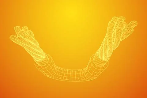 Electrical cable wireframe Stock Illustration