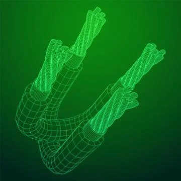 Electrical cable wireframe Stock Illustration