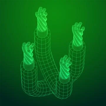 Electrical cable wireframe Stock Illustration