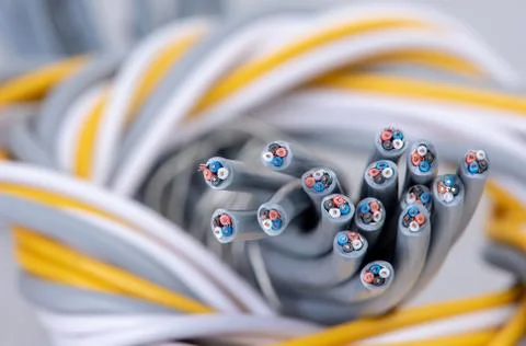 Electrical cables close-up Stock Photos