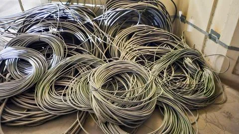 Electrical cables ready for installation Stock Photos