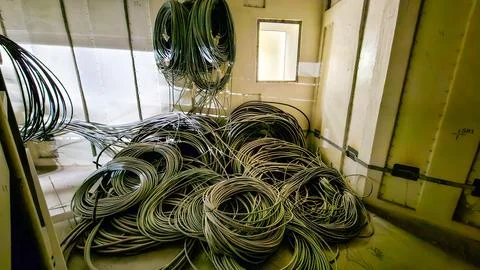 Electrical cables ready for installation Stock Photos
