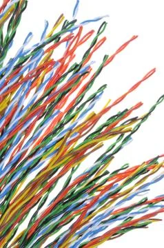 Electrical cables used in networking systems Stock Photos