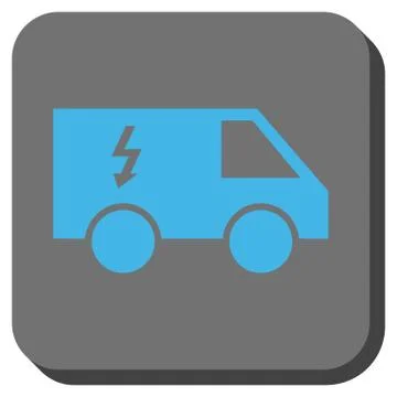Electrical Car Rounded Square Button Illustrazione stock