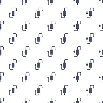 Electrical charger cable block seamless repeating pattern Illustrazione stock