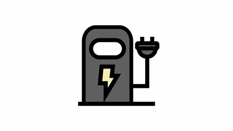 Electrical charging station symbol - renewable energy, sustainability and e.. Stock Footage 335373414
