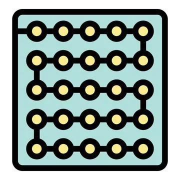 Electrical circuit board showing path of electricity flowing Stock Illustration