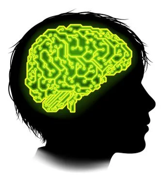 Electrical Circuit Brain Child Concept Stock Illustration