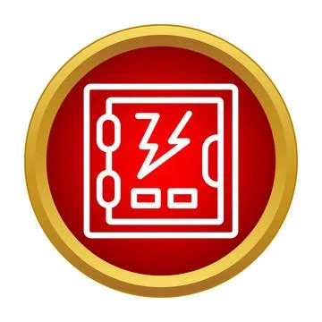 Electrical circuit breaker box warning icon イラスト素材