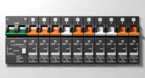 Electrical Circuit Breaker Panel Illustrazione stock