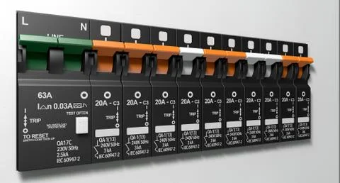 Electrical Circuit Breaker Panel Illustrazione stock