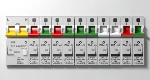 Electrical Circuit Breaker Panel Illustrazione stock