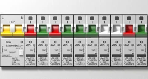Electrical Circuit Breaker Panel Illustrazione stock