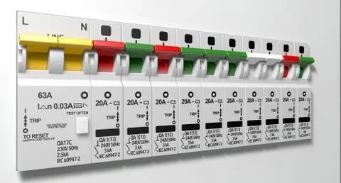 Electrical Circuit Breaker Panel Illustrazione stock