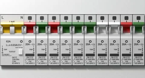 Electrical Circuit Breaker Panel Illustrazione stock