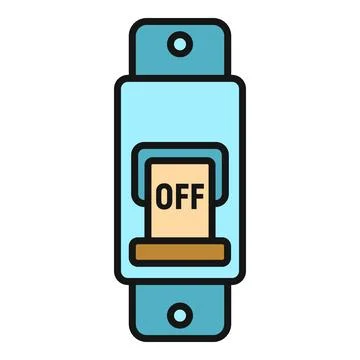 Electrical circuit breaker switch in off position icon Stock Illustration