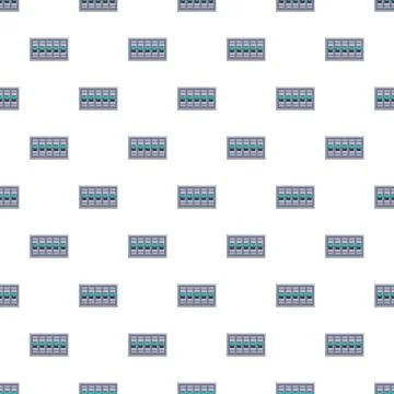 Electrical circuit breaker switches pattern repeating on white 库存插图