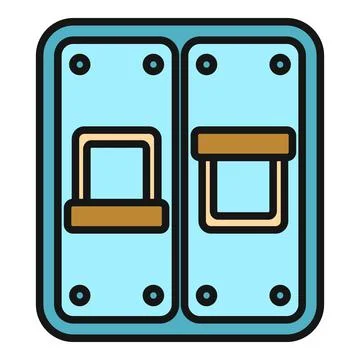 Electrical circuit breakers controlling electric power supply Ilustração Stock