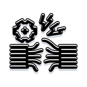 Electrical circuit components connecting and experiencing power surge failure Stock Illustration