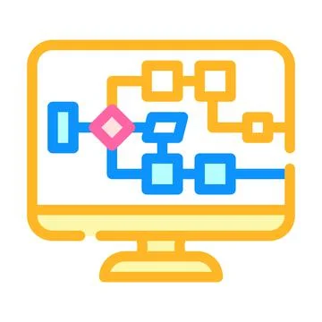 Electrical circuit computer screen color icon vector illustration Illustrazione stock