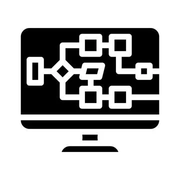 Electrical circuit computer screen glyph icon vector illustration Stock Illustration
