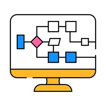 Electrical circuit computer screen icon color illustration Illustrazione stock