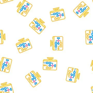 Electrical circuit computer screen vector seamless pattern Stock Illustration