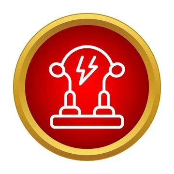 Electrical circuit connecting spark creating voltage icon Stock Illustration