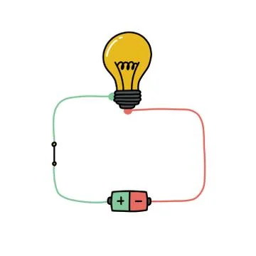 Electrical circuit lamp doodle icon, vector illustration Stock Illustration