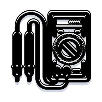 Electrical circuit multimeter testing measuring equipment icon 库存插图