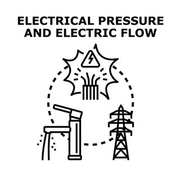 Electrical circuit pressure and current flow concept Stock Illustration