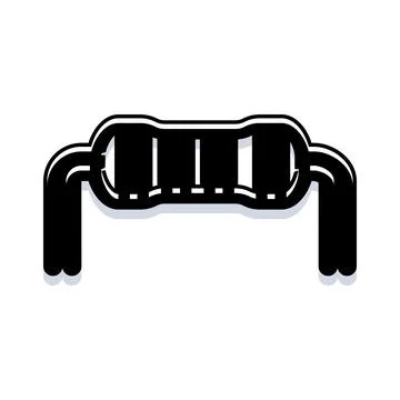 Electrical circuit resistor component black icon illustration Stock Illustration