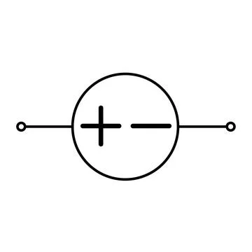 Electrical circuit schematic symbol constant dc direct current voltage source Ilustración de archivo