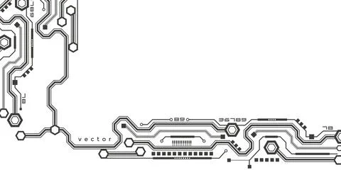Electrical circuit technical drawing. Engineering industry of the future. I.. Stock Illustration