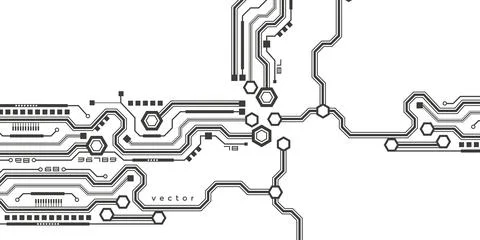 Electrical circuit technical drawing. Engineering industry of the future. I.. Stock Illustration