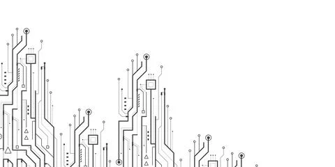 Electrical circuit technical drawing. Engineering industry of the future. I.. Stock Illustration
