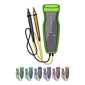 Electrical circuit tester device with measurement probes Stock Illustration