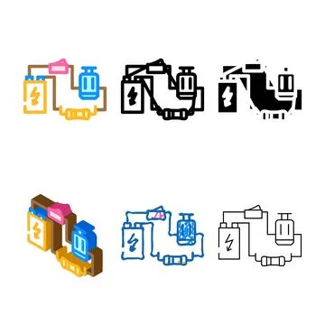 Electrical circuit tool work color icon series vector Illustrazione stock