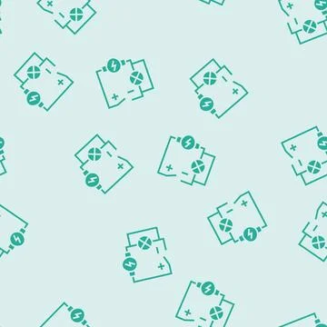 Electrical circuit tool work glyph seamless pattern Stock Illustration