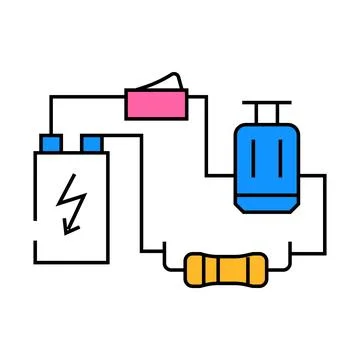 Electrical circuit tool work icon color illustration Stock Illustration