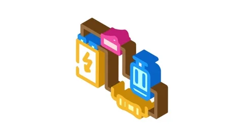 Electrical circuit tool work isometric icon animation Stock Footage 327292002