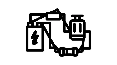 Electrical circuit tool work line icon animation Stock Footage 326763012