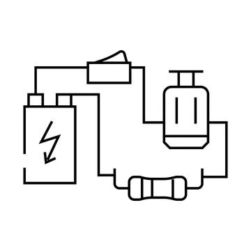 Electrical circuit tool work line icon vector illustration Stock Illustration