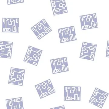 Electrical circuits glyph vector seamless pattern sign Stock Illustration