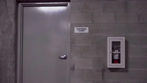 Electrical Closet Door Stock Footage 237842371